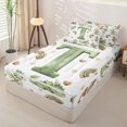 thumbnail image 2 of Castle Fairy Dragon Letter T Zipper Twin Comforter Sets with Fitted Sheet and 2 Pillowcases,Watercolor Animal Zipper Bedding Set,4-Piece,Reversible, 2 of 6