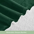 thumbnail image 4 of Elegant Comfort Soft, Reversible Sherpa Blanket, Flannel Fleece Throw for Couch and Bed, Warm and Plush Winter Blanket, Twin, Hunter Green, 4 of 5