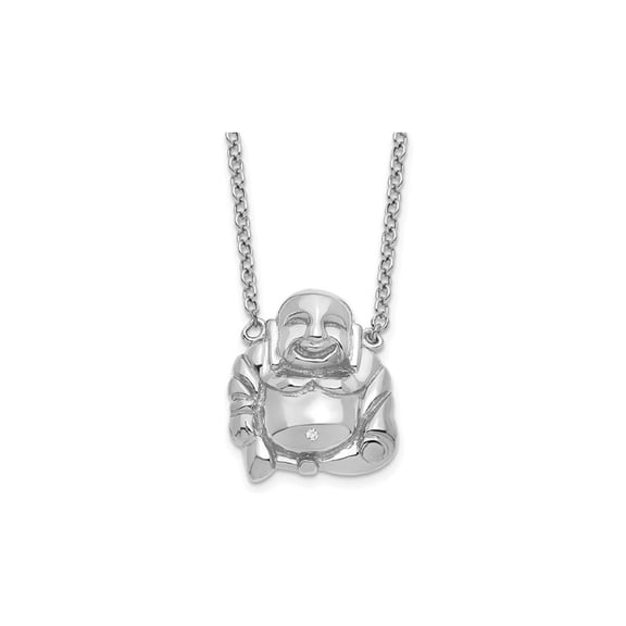 Sterling Silver Mini-Buddha Pendant Necklace with Chain
