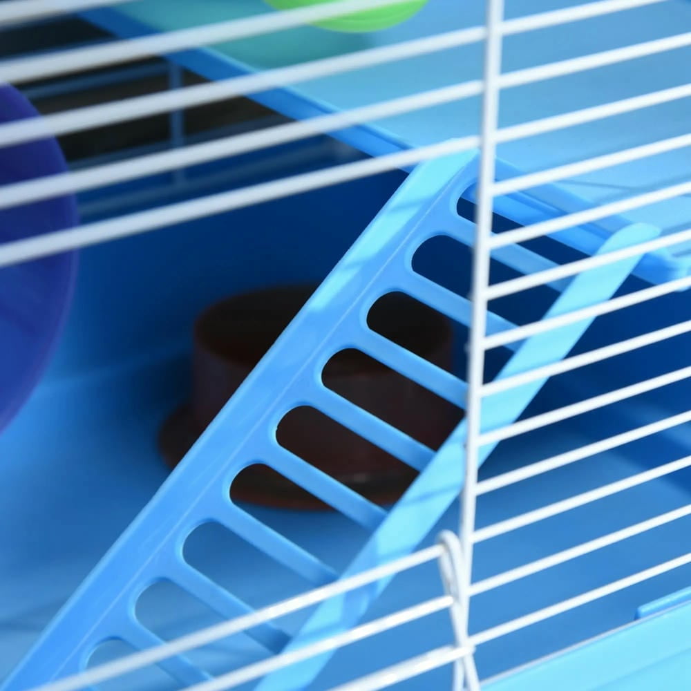 Resenkos Pet Mouse Cage, Hedgehog Cage,2-Level Hamster Cage Rodent Gerbil House Mouse Mice Rat Habitat with Exercise Wheel, Play Tubes, Water Bottle