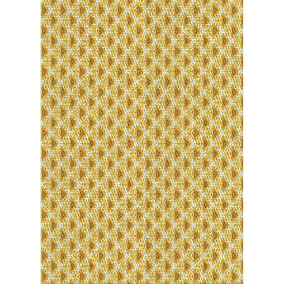 Ahgly Company Machine Washable Indoor Rectangle Transitional Mustard Yellow Area Rugs, 7' x 9'