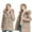 Coffee, variant on Women’s Slim Mid-Length Hooded Winter Warm Jacket Thick Padded Parka Coat Beige M