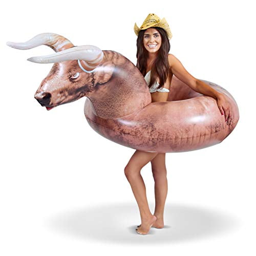 GoFloats Inflatable Buckin` Bull Pool Float Party Tube | Grab Summer by The Horns