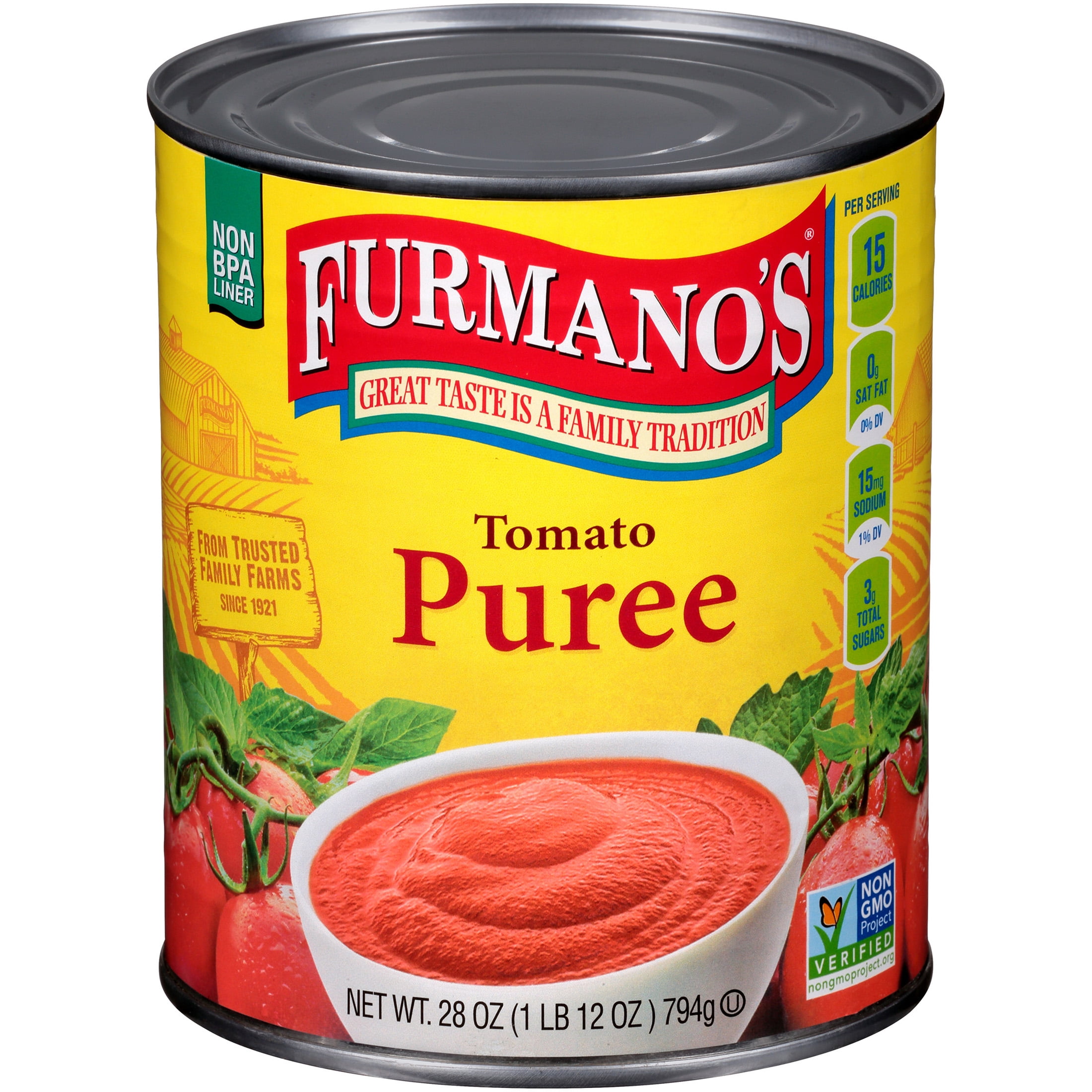 (6 pack) Furmano's Tomato Puree, 28oz, Can