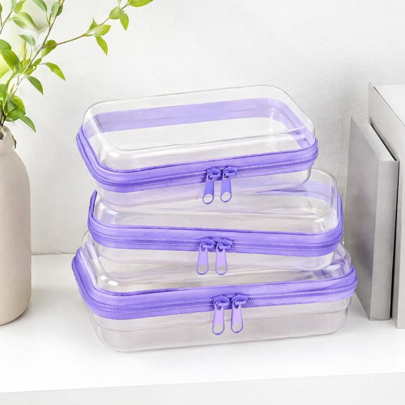 KGJQ Clear Zipper Storage Bag, Durable Hard Shell Portable Case, Portable Dustproof Container, for Headphones Pills And Gadgets