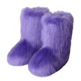 thumbnail image 3 of Botas de invierno para mujer, botas de piel sintética de zorro esponjosas para invierno, botas de nieve cálidas de felpa para mujer, calzado de lujo, botas de piel peludas para niñas, moda, 3 of 5