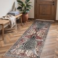 thumbnail image 3 of GENIMO 8'x10' Area Rug for Living Room, Large Machine Washable Non Slip Low Pile Rug for Bedroom Dining Room, Soft Animal Print, Dusty Red, 3 of 5
