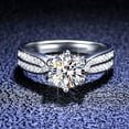 thumbnail image 1 of Anillo de moissanita, propuesta de boda, anillo de plata esterlina, anillo de diamantes de moissanita de seis garras, reina, 1 of 5