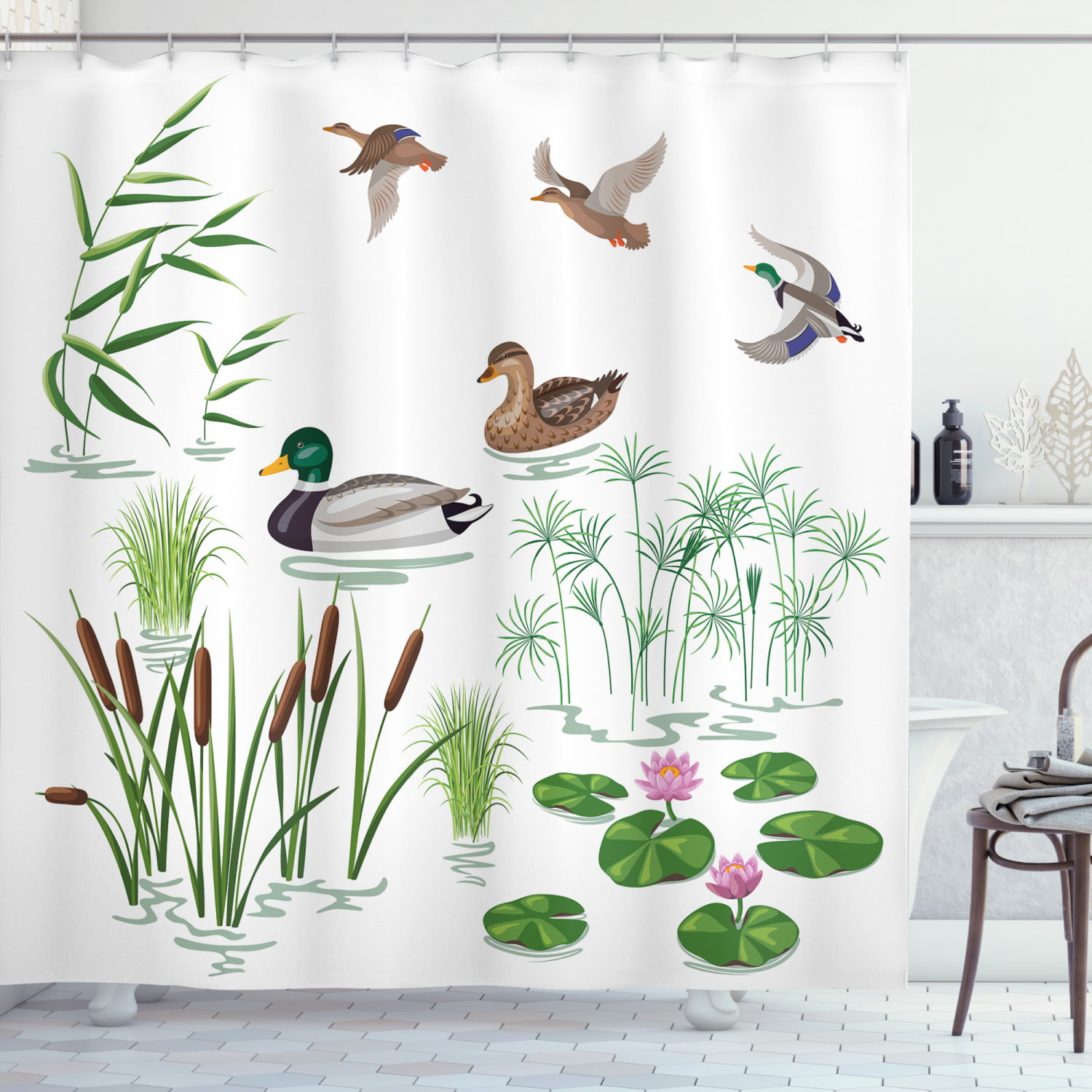 Floating Duck in Shower on Lily Pad for Garden Ponds a Useful Present or Gift 