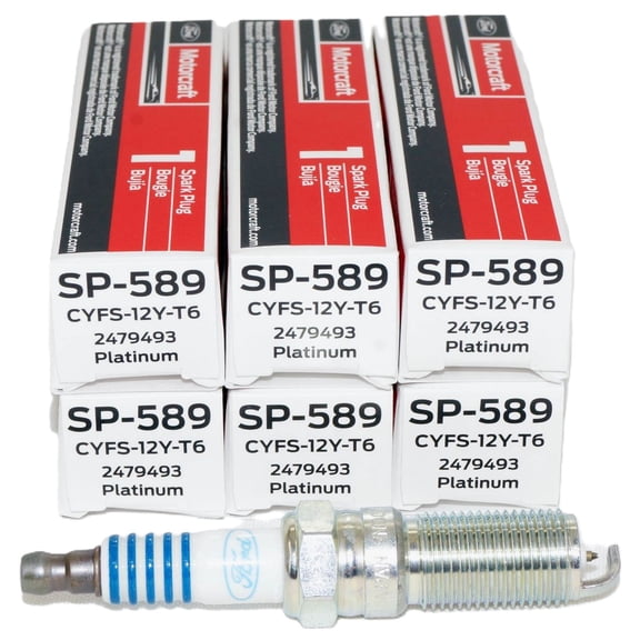 Set of 6 Genuine OEM Motorcraft SP520 = SP589 Spark Plugs Ford CYFS12F5 New