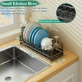 thumbnail image 3 of Small Dish Drying Rack for Kitchen Counter, Dish Drainer Rack with Dish Drying Mat, Anti-Rust Dish Plate Organizer with Cutlery Holder for Kitchen Cabinets, RVs, Small Apartment Kitchens, 3 of 4