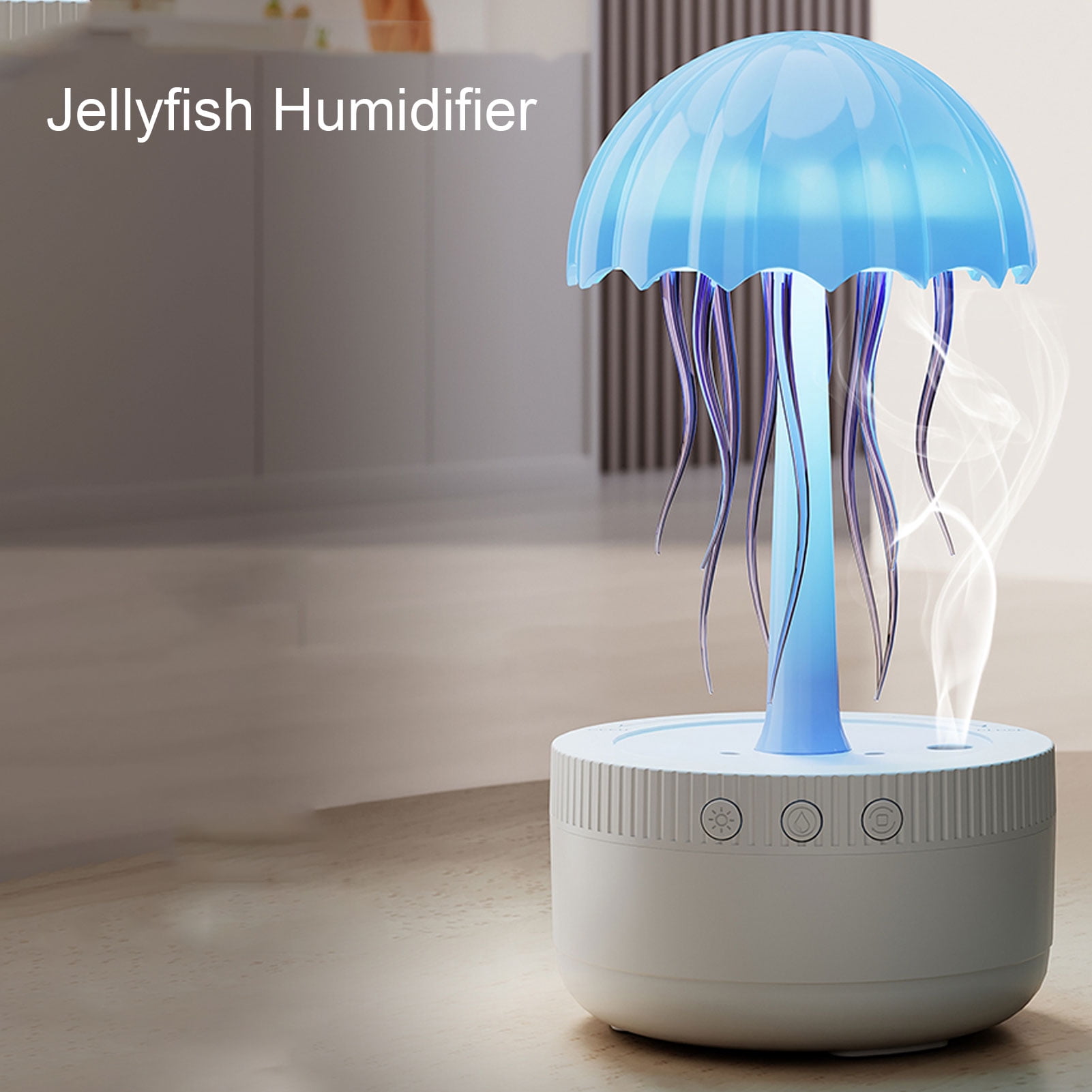 YAHHU Jellyfish Humidifier and Essential Oil Diffuser with Night Light Mode, Large Capacity Ultrasonic Cool Mist Humidifier for Home and Office, Auto Power Off Protection, 9.4 Inches / 24 cm Style 1