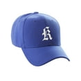 thumbnail image 3 of Daxton Structured Baseball Hat Cap Curved Visor Old English Font Alphabet A to Z, Royal Hat White K, 3 of 4