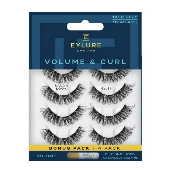 Eylure Volume & Curl No. 114 False Eyelashes, 4 Pairs