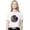 White, variant on Womens Pop Art OM Symbol American-Made Cute Cropped Yoga Tee Shirt, Large White