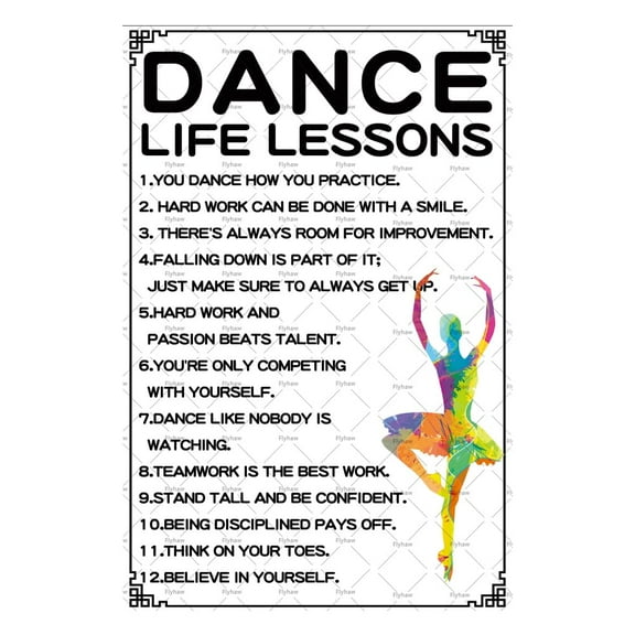 Inspirational Ballet Tin Signs Dance Life Lessons Meatl Tin Sign Quotes Wall Art Decor Signs for Home Office Bedroom Dance Room Decor Tin Plaque Dancer Gifts (Aluminum) Size: 12 x 16 inch