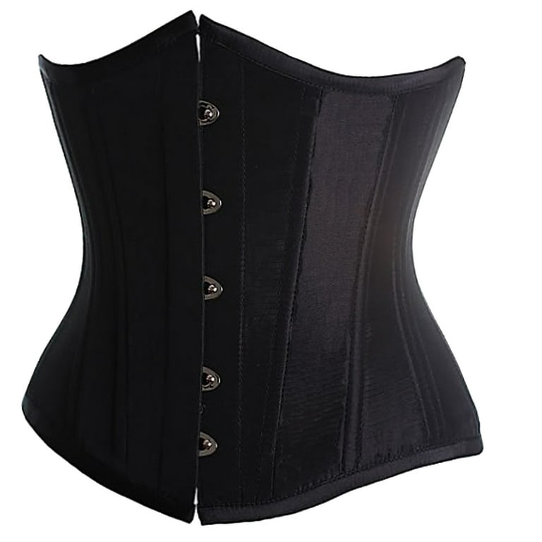 Generic Women PU Waist Belt Underbust Corset Dress Girdle Black