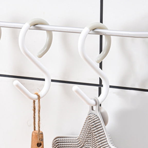 SWETRACE 12Pcs White Plastic S Hooks Multipurpose Hooks for Closet Storage and Home Organization
