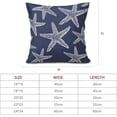 thumbnail image 5 of Navy Blue Starfish Ocean Pillow Covers 18X18 Inch Summer Nautical Coastal Beach Decorative Pillow Cases Set of 2 Cotton Linen Throw Pillows Seasonal Home Decor for Sofa Couch Cushion Outdoor, 5 of 6