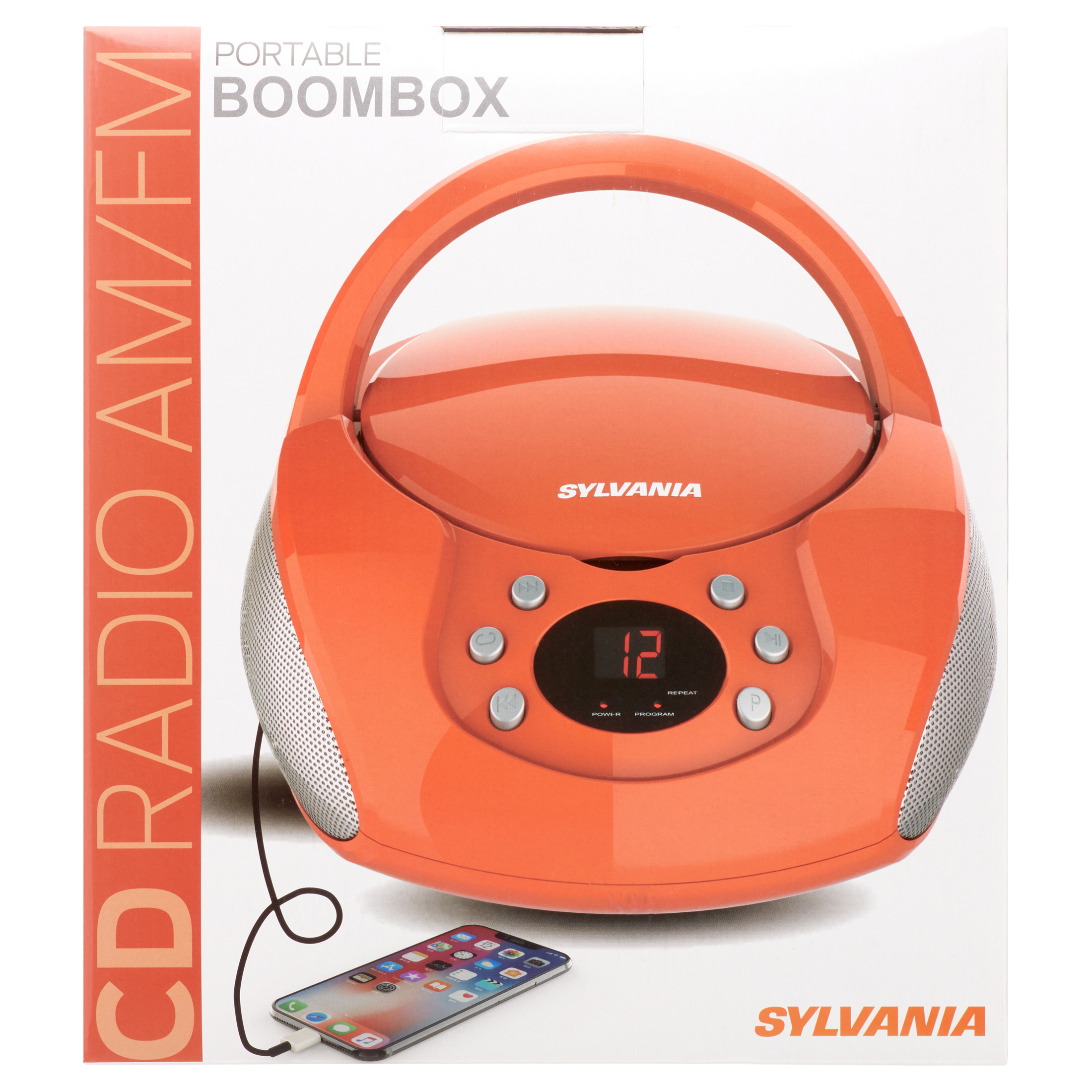 SYLVANIA SRCD261 Portable CD Players with AM/FM Radio (Orange)