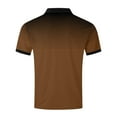 thumbnail image 3 of Fnooota Mens Polo Shirts with Collar, Gradient Print Casual Basic Summer Short Sleeve Shirts Brown Size L, 3 of 4
