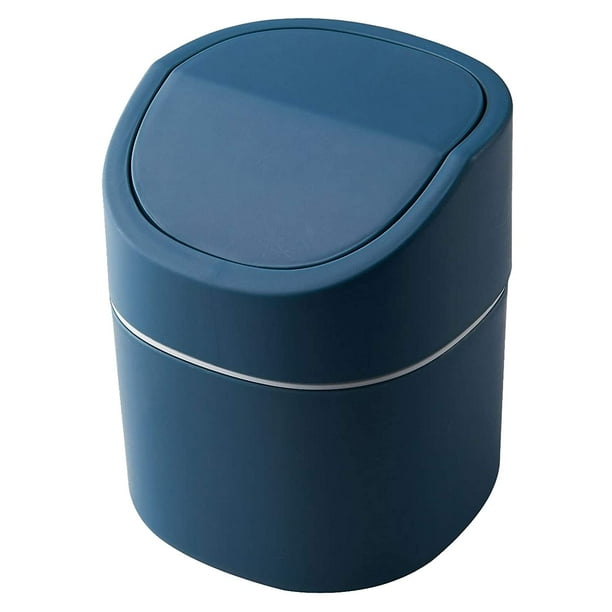 Modern Plastic Mini Wastebasket Trash Can Dispenser with Swing Lid for