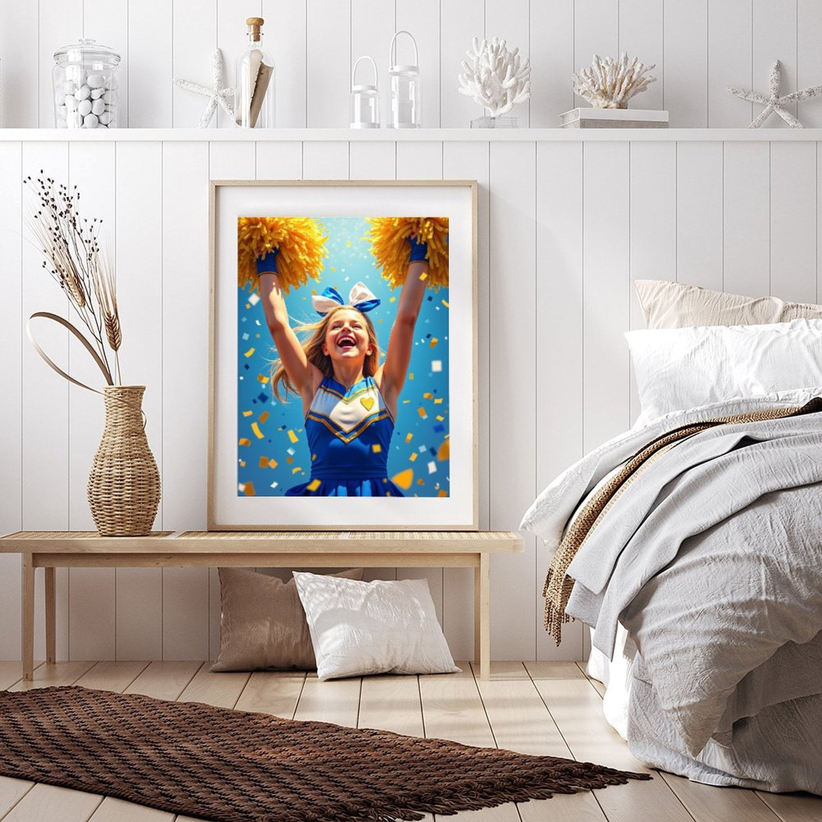 Diamond Art Kit for Adults, Cheerful Cheerleader Celebration Day Diamond Painting for Adults Beginners, 5D DIY Diamond Art Painting Kits, Colorful Diamond Painting Craft for Home Decor 12x16