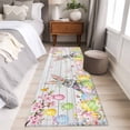 thumbnail image 4 of Grey Easter Bunny 2'x6' Runner Rugs for Hallway Kitchen Bedside Non Slip Washable, Spring Colorful Egg Flower Wood Grain Entryway Rug Runners with Rubber Backing, Long Carpet Runner for Laundry Room, 4 of 8