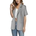 thumbnail image 5 of Gomelly Ladies Business Jackets Button Cardigan Jacket Slim Blazers Women Casual Office Outwear Plain Coat Light Gray M, 5 of 6