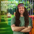 thumbnail image 2 of HandinHandCreations Hippie Wig Costume with Tie Dye Flex HeadBand 60s 70s Hippy Woodstock Festival Gear Brown, 2 of 3
