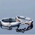 thumbnail image 3 of Anillos ajustables para pareja Love Illusions de plata 925 y oro rosa, 3 of 4