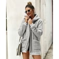 thumbnail image 2 of Veste en Molleton Surdimensionnée pour Femmes Cardigan à Manches Longues Veste Teddy, 2 of 4