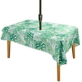 thumbnail image 1 of Dinheiro Mantel para exteriores con estampado botánico, tela de poliéster a prueba de derrames, con cremallera y orificio para sombrilla para decoración de mesa de patio y jardín, 1 of 8