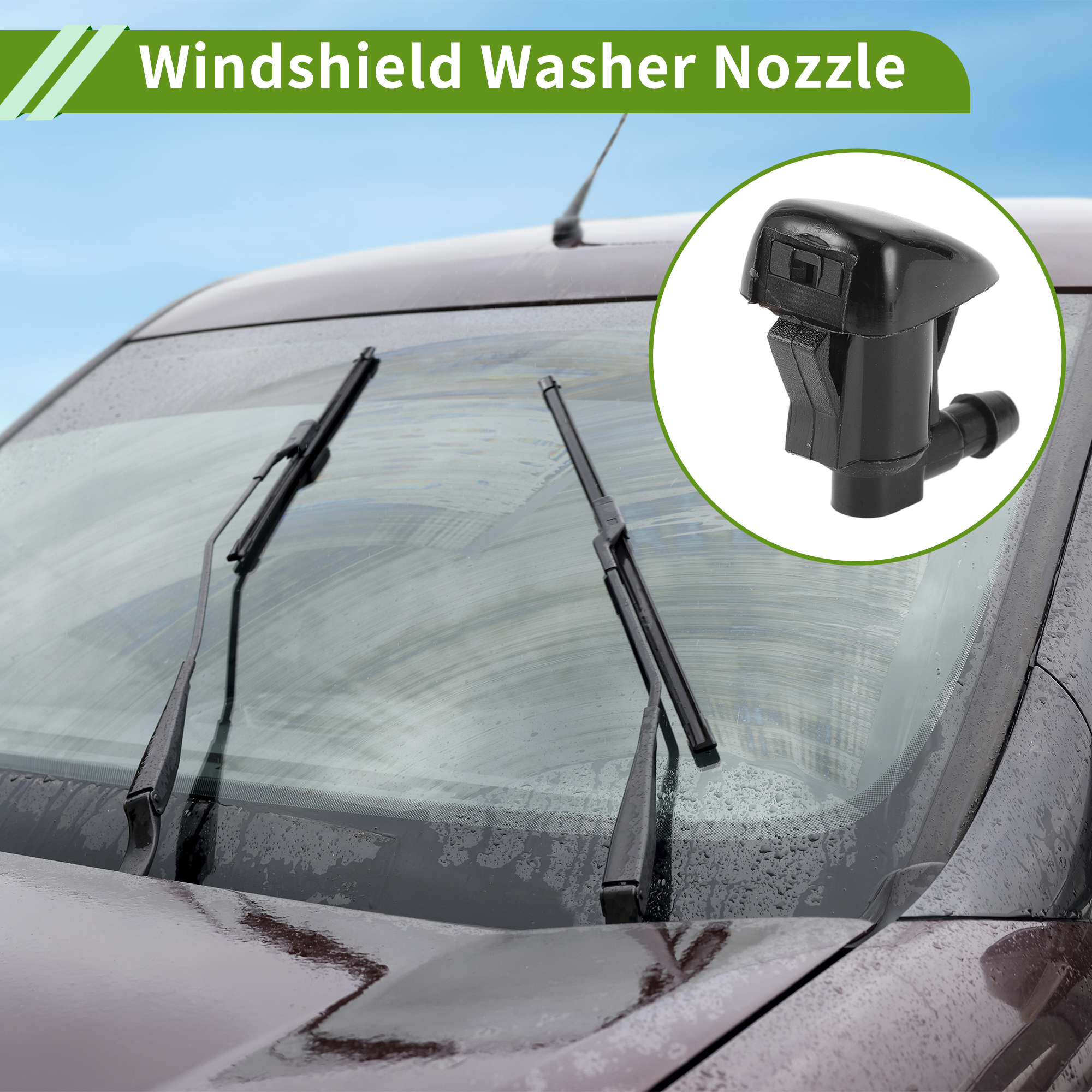 Unique Bargains Windshield Washer Nozzle for GMC Acadia 2011-2012 Black Plastic 1 Set