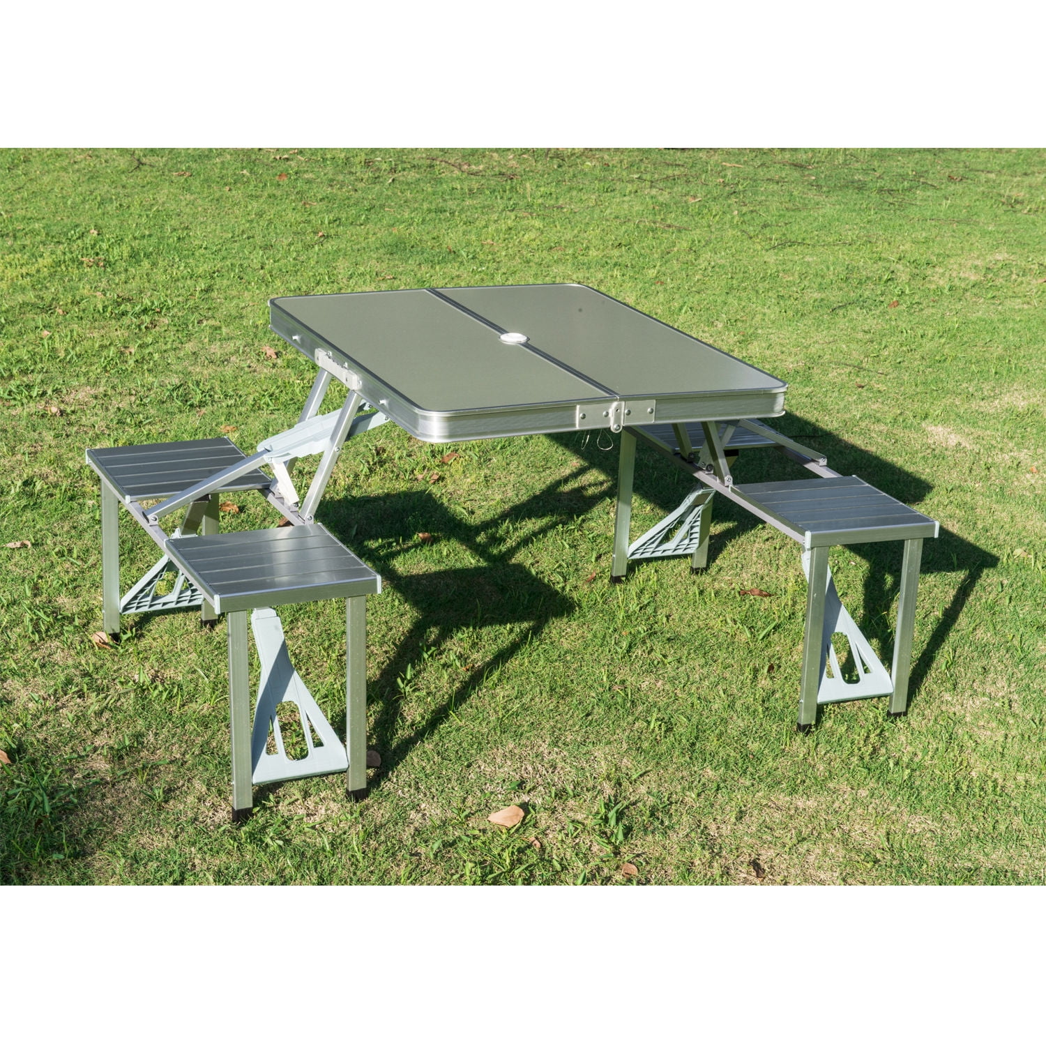 Outsunny Outdoor Portable Folding Camp Suitcase Picnic Table