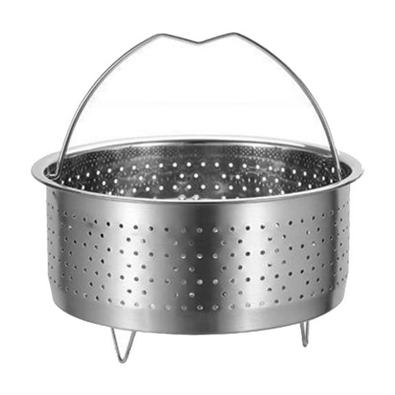 Stainless Steel Steamers Drain Basket Steaming Rack Stand with Handle Steaming Tray for Rice Eggs Vegatable and Meat