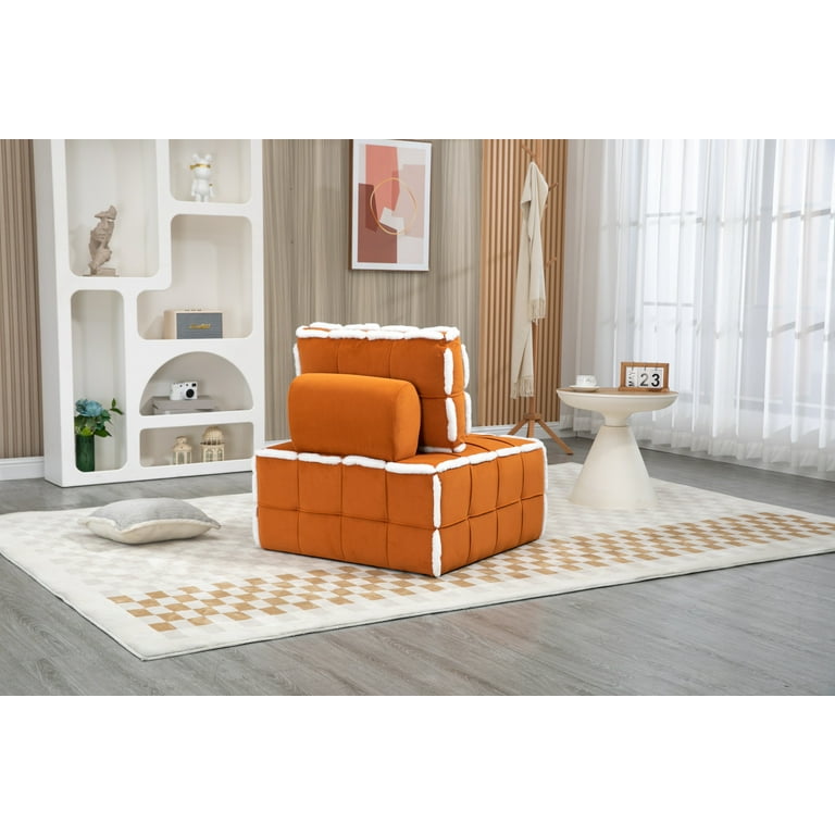 Orange armless accent chair sales