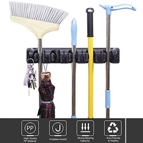 Mop and Broom Holder Wall Mounted,Garden Tool Organizer,Broom Organizer  Wall Mount,Garage Tool Organizer for Wall Mop Home Must Haves Home