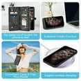 thumbnail image 7 of Asuwish Compatible with iPhone 13 Pro 6.1 inch Phone Case Zipper Wallet Tempered Glass Screen Protector Strap Flip Card Holder Cell Cover for iPhone13Pro 5G i i-Phone i13 iPhone13 13Pro Women Black, 7 of 7