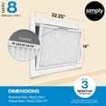thumbnail image 2 of Simply Filters 16x22.25x1 MERV 8, MPR 600, AC Furnace HVAC Air Filter (2 Pack), 2 of 8