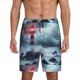 thumbnail image 1 of Balery Lighthouse in a Stormy Sea Pantalones cortos de pijama de punto de algodón para hombre con cinturilla y bolsillos-Small, 1 of 6
