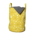 thumbnail image 1 of Floral Laundry Bag, Pattern of Ornamental Summer Daisies Top View Vibrant Sunny Tone, Hamper Basket with Handles Drawstring Closure for Laundromats, 13" x 19", Yellow Yellow, by Ambesonne, 1 of 4