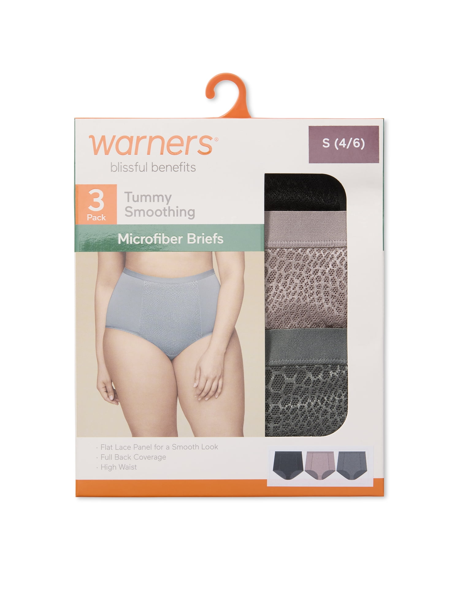 Warners® Blissful Benefits Women's Tummy-Smoothing Comfort High Waist Microfiber 3-Pack Brief S-3XL