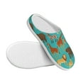 thumbnail image 3 of Daiia Cute Animals Print Women’s Fuzzy Slippers Memory Foam Lightweight House Shoes Cozy Loafer Flannel House Shoes-42/43, 3 of 7