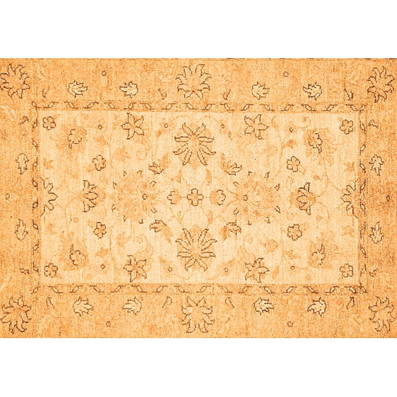 Ahgly Company Indoor Rectangle Oriental Orange Traditional Area Rugs, 6' x 9'