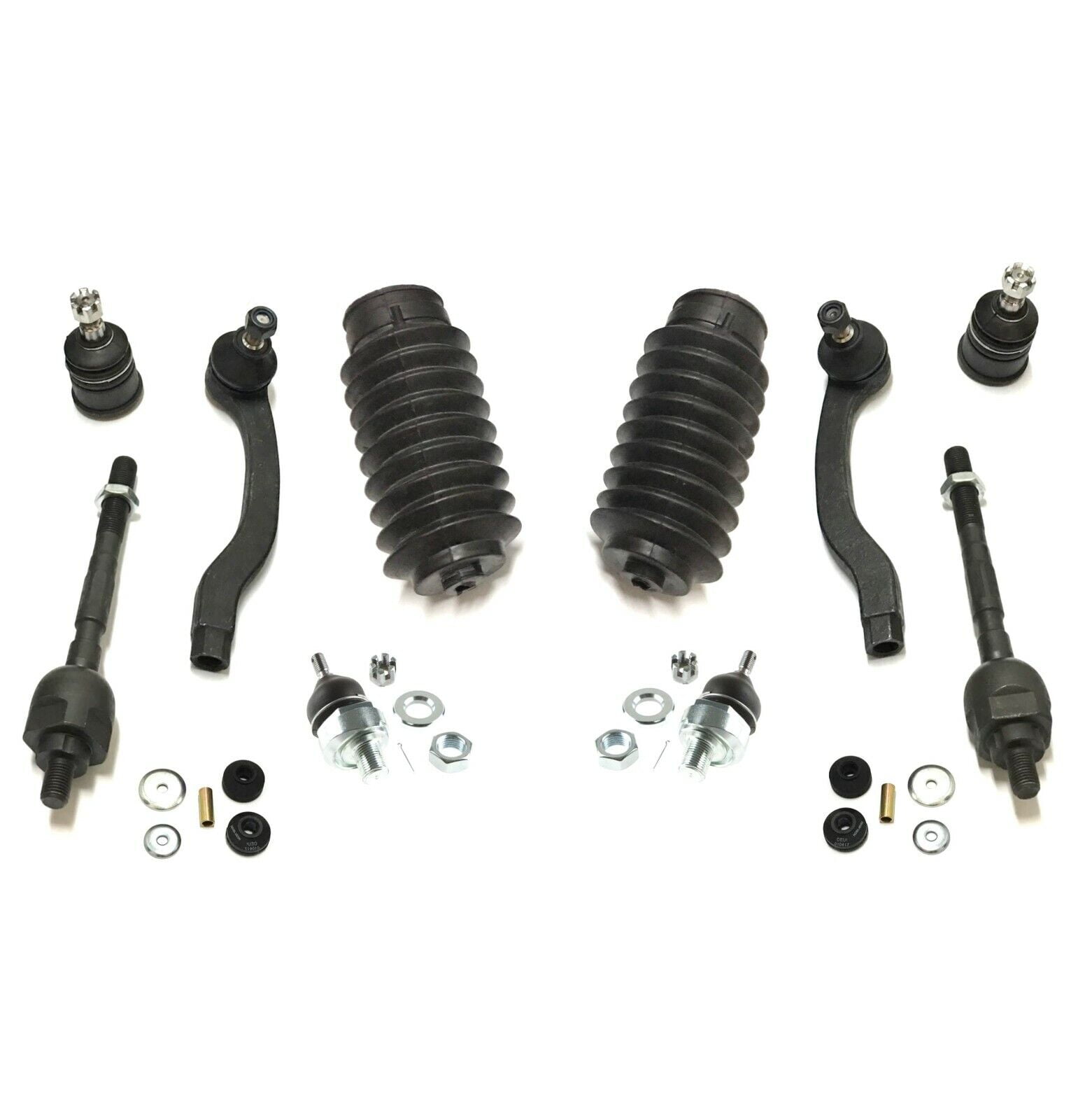 12 Pc Front Suspension Kit Inner & Outer Tie Rod Ends Shock Mount