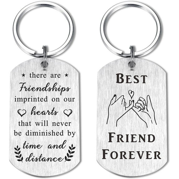 Friend Gifts for Women Men, Female Friendship Birthday Christmas Keychain, There are Friendships Imprinted on Our Hearts Present, Friend Gift Ideas