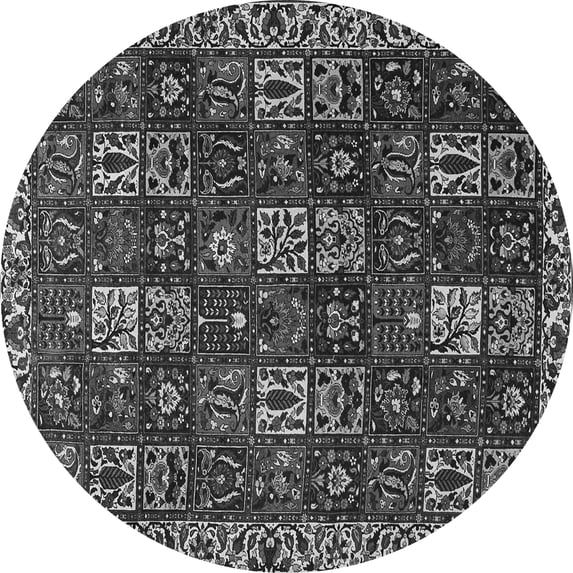 Ahgly Company Indoor Round Persian Gray Traditional Area Rugs, 4' Round