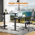 thumbnail image 4 of Electric Standing Office Desk with Hook, 2 Rear End Wiring Holes Adjustable Height 40x24in Stand Up Desk, Memory Computer Desk Workstation, 4 of 7