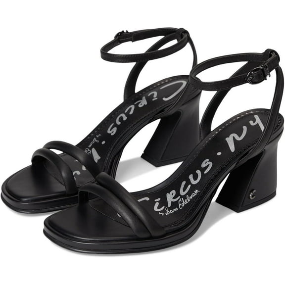 Circus NY by Sam Edelman Women's Holly Block Heel Sandal Black Leather 8M